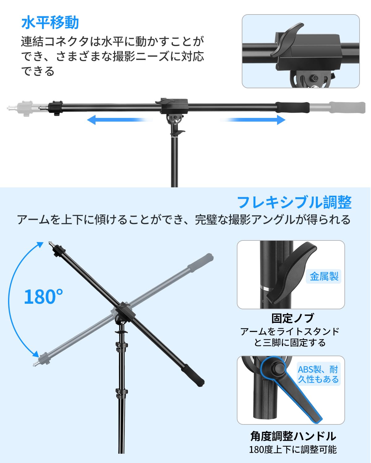 Hemmotop ブームアーム　ライトスタンド Amazon | Hemmotop ライトスタンド 2m + ブームアーム 210cm +